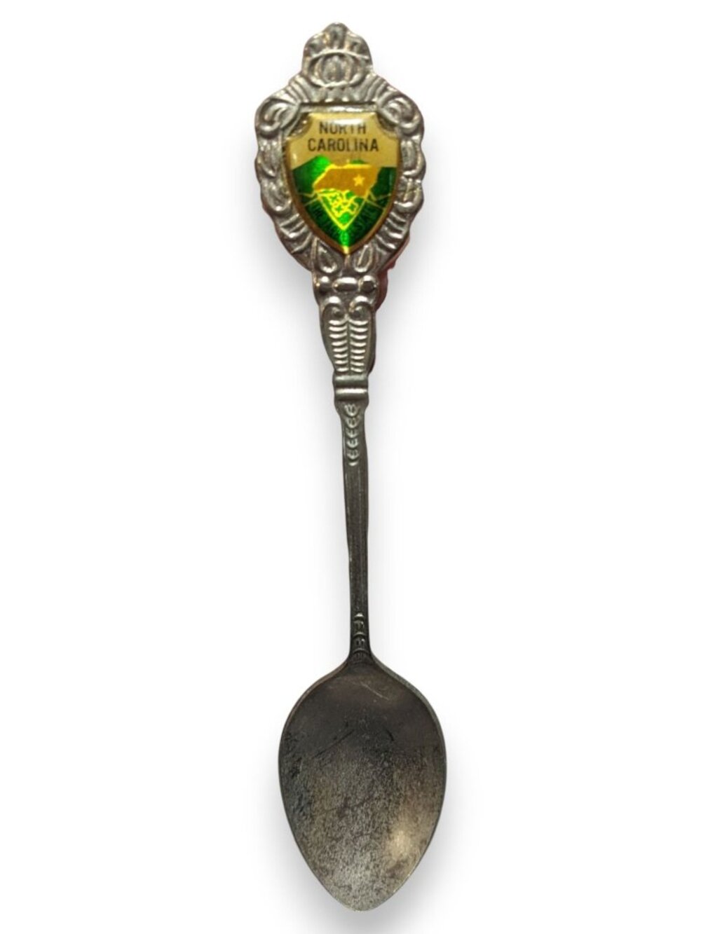Vintage Souvenir Metal Silver Tone North Carolina Spoon 4 1/2 Inch